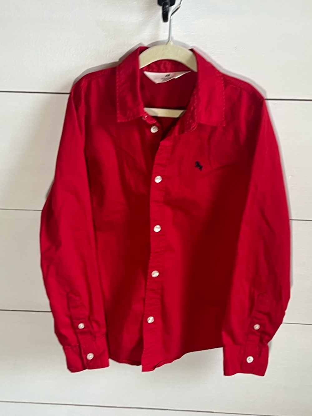 Boy’s H&M Red Long-Sleeve Button-Up Shirt